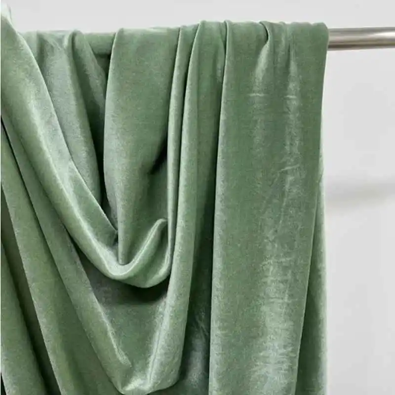 Vintage Green Velvet Fabric for Formal Dress Backdrops Wedding Party Decoration Curtain Cloth Drap Handmade DIY Material