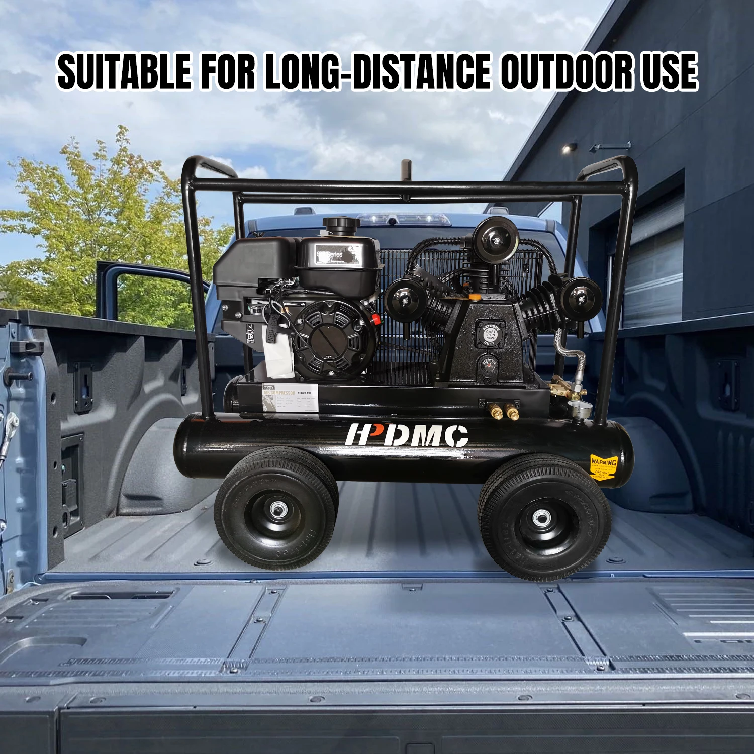 6.5HP Gas Powered Air Compressor 18CFM Portable Gasoline Driven Piston Pump Air Compressed System with 115PSI Max.Pressure