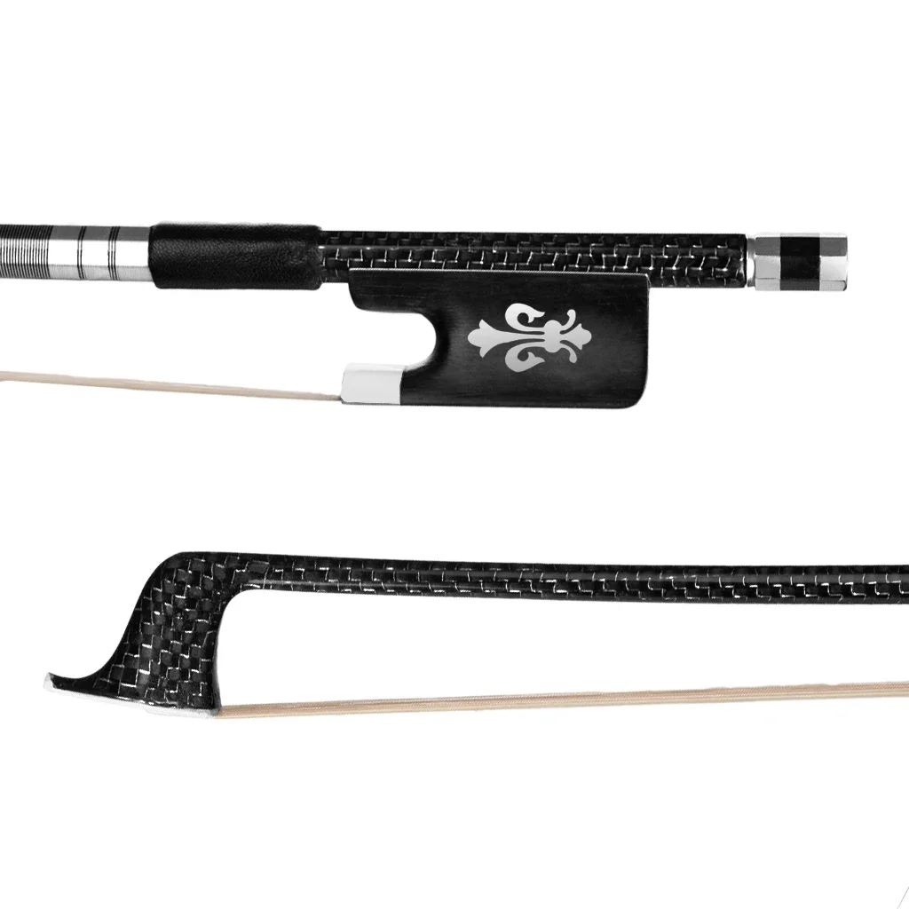 

Advanced Orchestra Level Cello Bow 4/4 Size Carbon Fiber W/ Silver Silk Braided Ebony Frog 4/4 Cello Violin Family Instruments
