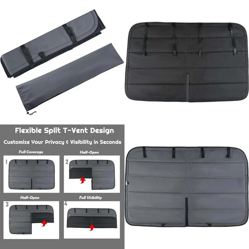 

Magnetic Insulated Sliding Door Window Cover, Medium to High Roof, No Plastic Trim, Blackout Privacy Shades, Stealth Camping - G