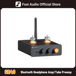 Fosi Audio GR40 Bluetooth USB DAC Headphone Amplifier Tube Preamp and Headphone Amp with tubes Compact with V3,ZA3