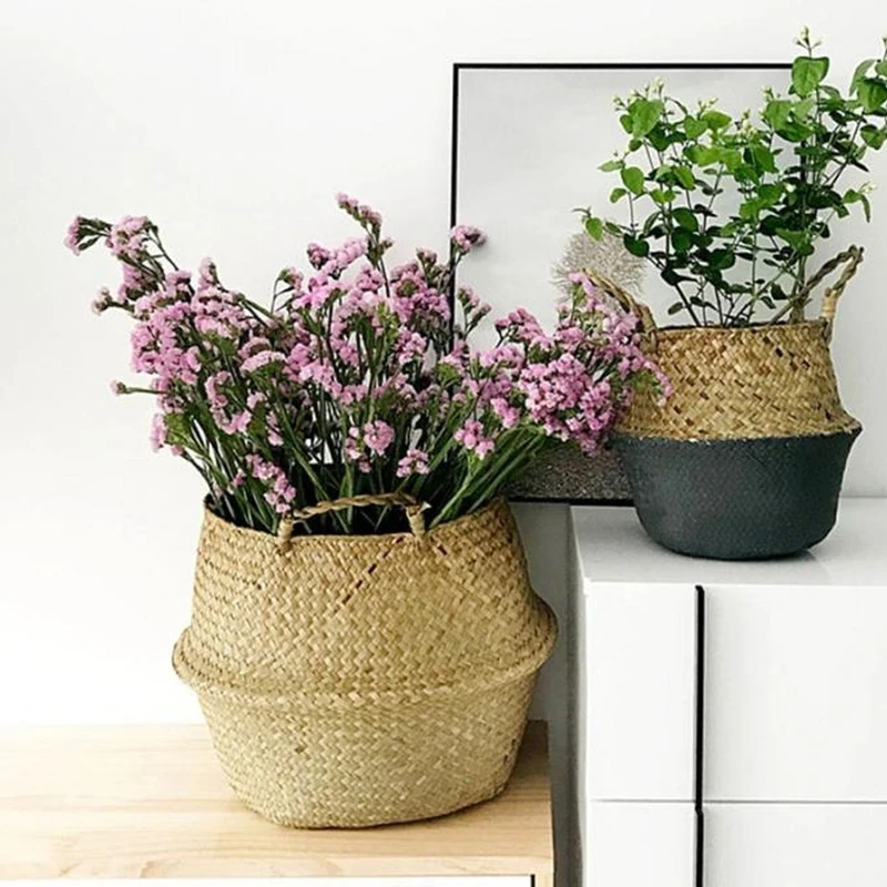 Seaweed Wicker Basket Rattan Hanging Flowerpot Flowerpot Dirty Clothes Dirty Clothes Basket Storage Basket WF1015