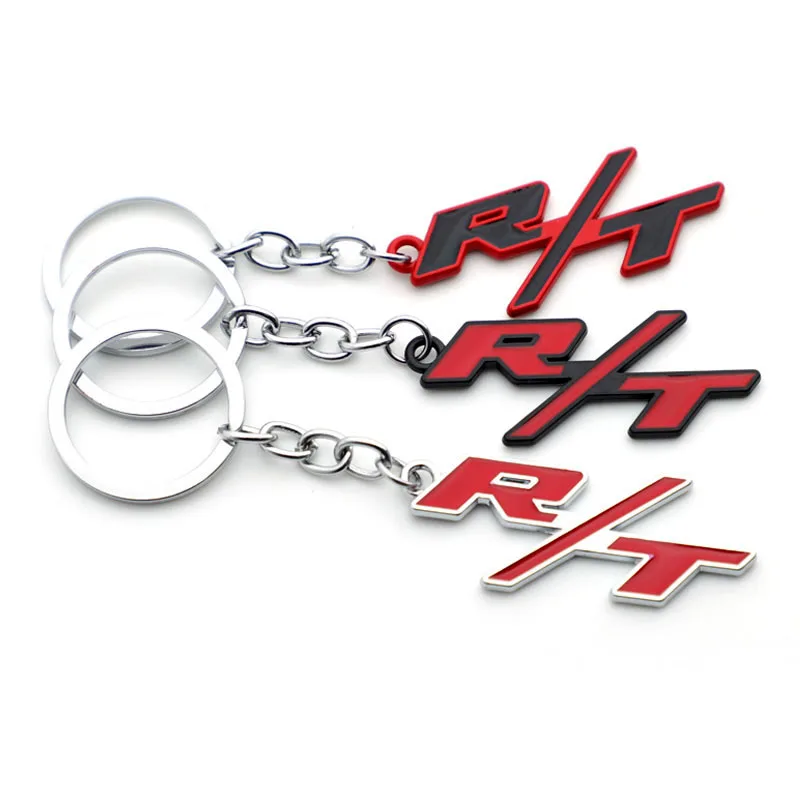 Metal Car Keychain Keyring Auto Key Chain Key Ring for Jeep RT Dodge R/T Logo Challenger Charger Journey RAM Caliber Caravan