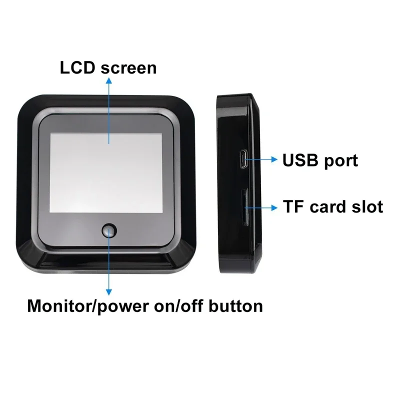 Peephole Camera 2.4 Inch Wide 120° Smart Digital Door Viewer Security Monitor 240x320 HD Visual Doorbell 300000 Pixels Resolutio