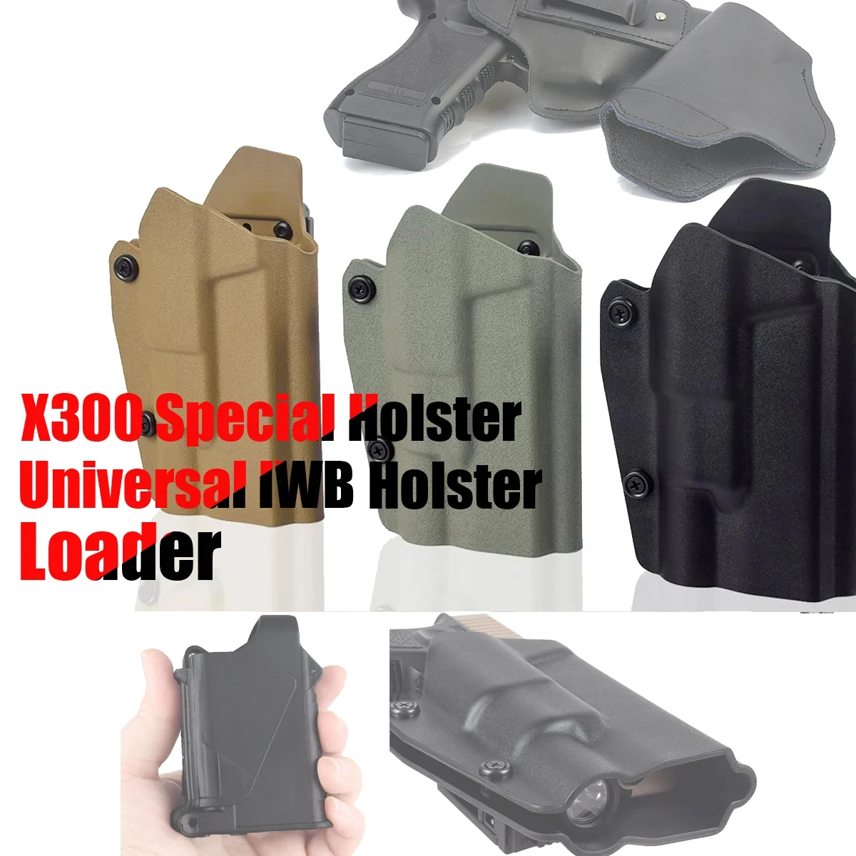 Funda IWB para Glock 17 19 19X 45 con linterna Surefire X300 Ultra - imagen 2