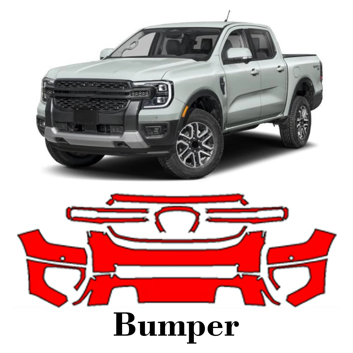 

Car Precut Paint Protection Film Front Bumper Anti-scratch Exterior TPU PPF For Ford Ranger 2024-2025