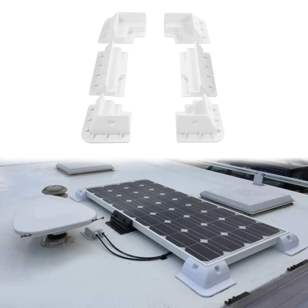 6PCS ABS Solar Panel Bracket Kit Caravan Motorhome RV Boat Vehicle Roof Mount Solar Board Corner Side Mounting Bracket