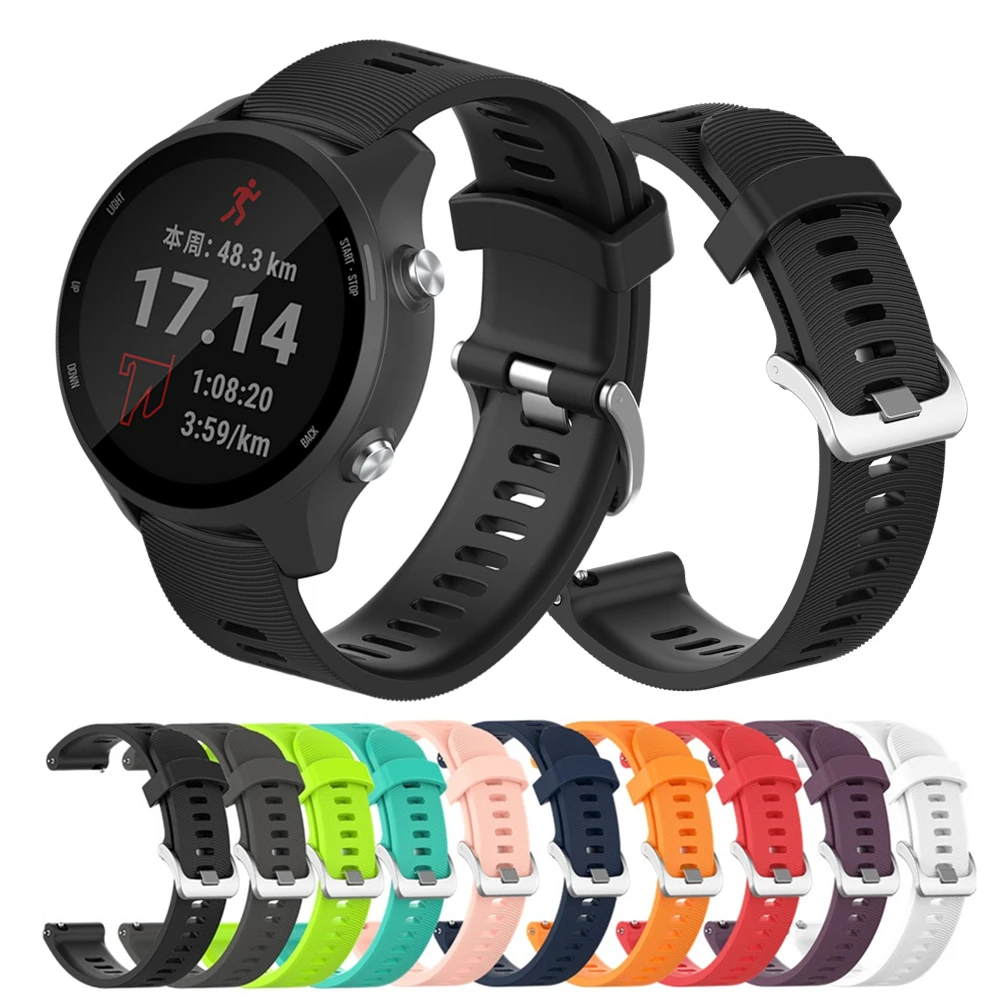 

20mm Silicone Strap For Samsung Galaxy Watch 4/Active2/Huawei Watch 42mm Striped Bracelet Band For Amazfit Watch Bip 42mm Correa