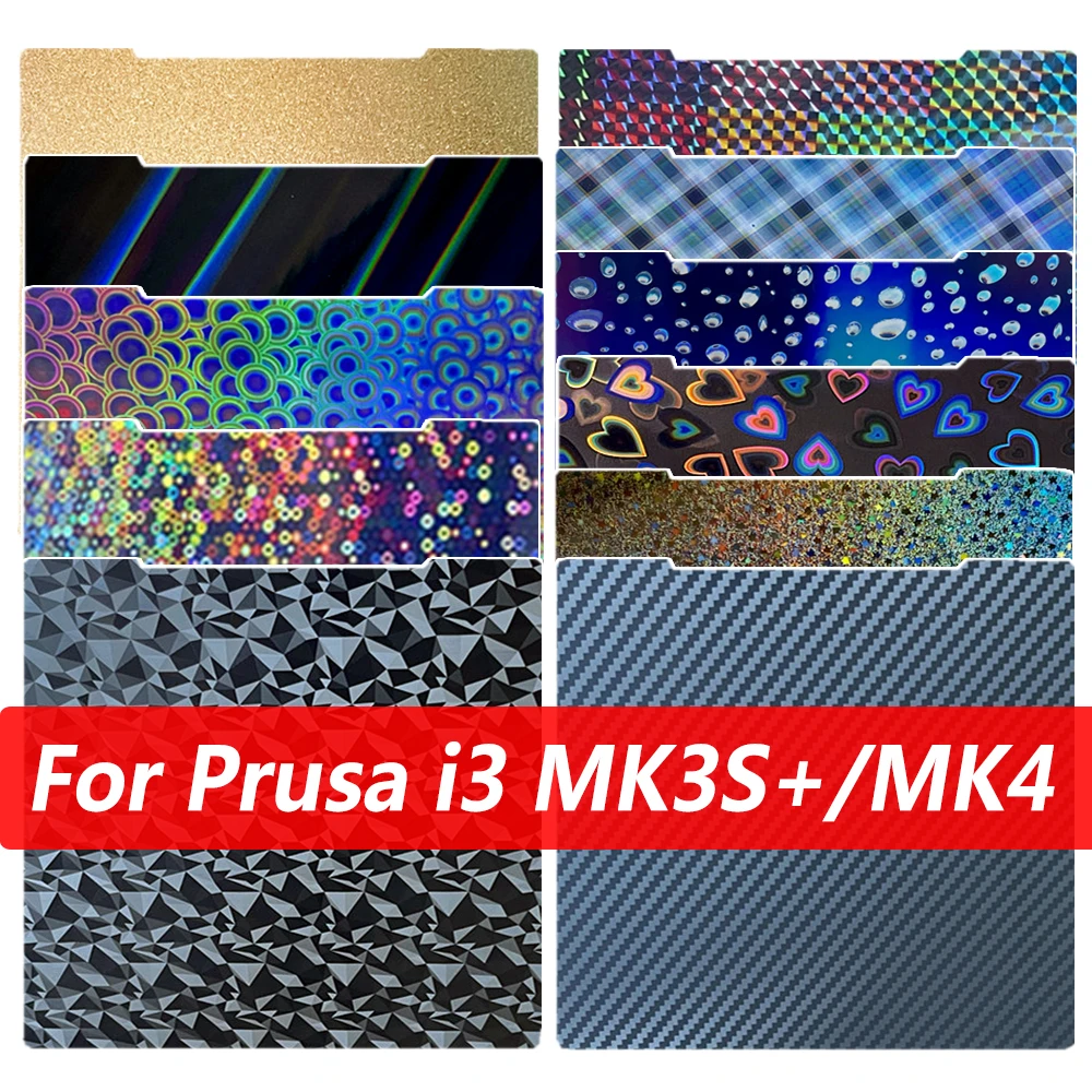 

PEO PET PEY Для Prusa i3 MK3S PEI Сборная пластина 241x254 мм Двусторонний пружинный стальной лист PEI Лист для Prusa i3 mk3s+ MK4 Пластина