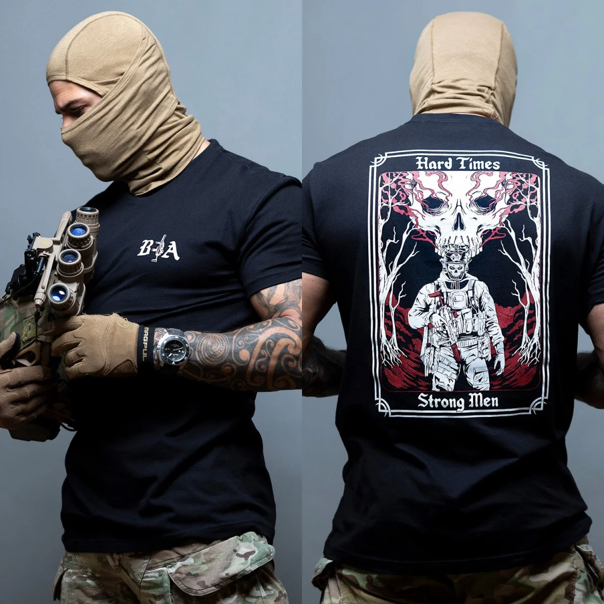 2026 Brothers in Arms Stay Violent Hard Times - Tough Guys _ Taktische T-Shirts - Lebenslange Brüder – Detail 3