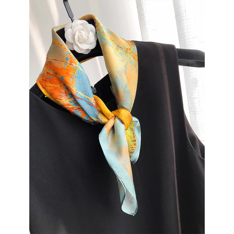 Hangzhou Silk 100% Mulberry Silk scarf Fashion match suit shirt professional scarf foreign style hair headband small silk scarf