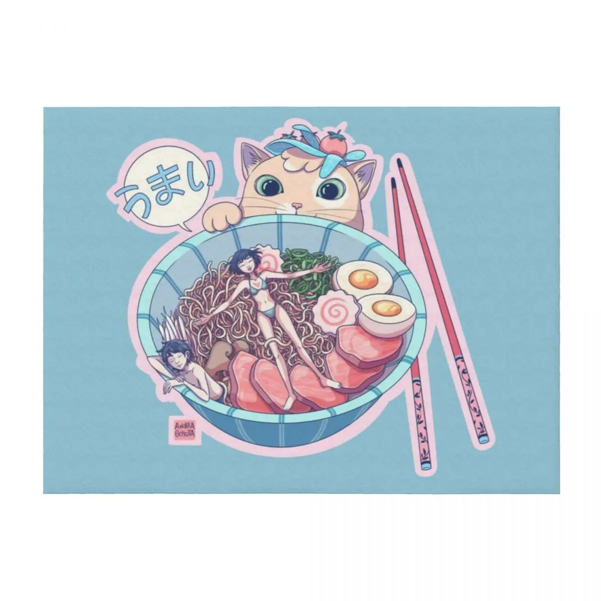 

Ramen time! Throw Blanket Baby bed plaid Picnic Warm Blankets