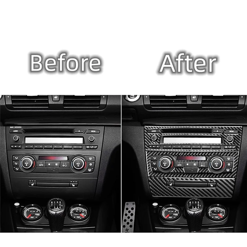 

Carbon Fiber LHD For BMW 1 Series E87 E81 E82 08-13 Center Console AC Radio CD Buttons Panel Trim Interior Accessories