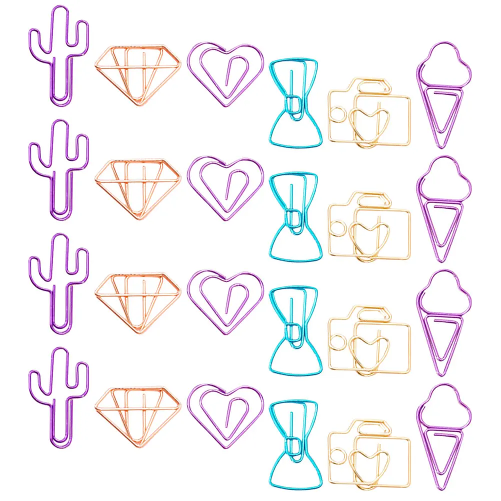 60Pcs Hollow-Out Paper Clips Exquisite Shaped Paper Clips Reliable Clamping for Files Papers Letters Metal Document Organizers