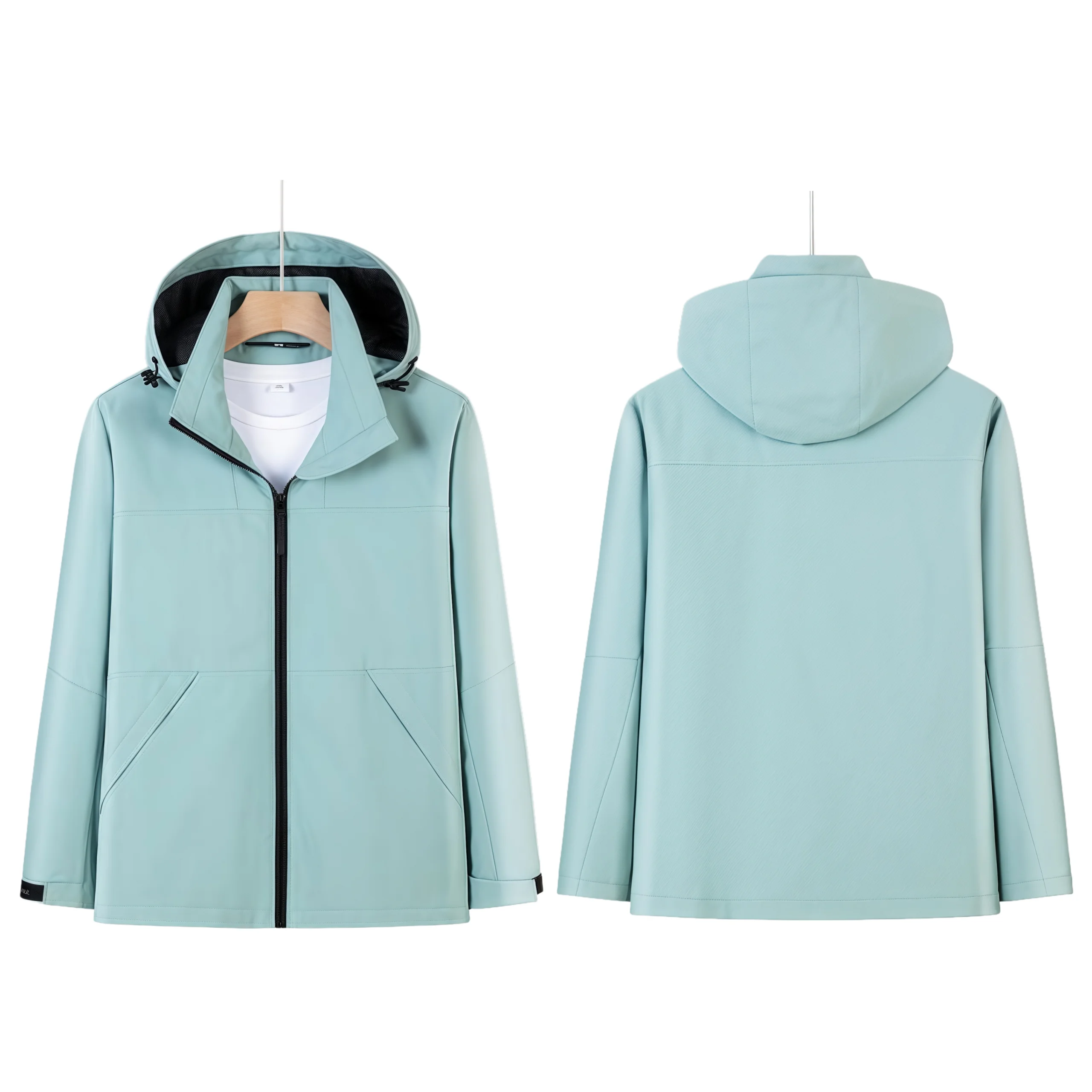 2026 Autumn Winter Casual Outdoor Single-Layer Hanging Mesh Windbreaker Hiking Camping Warm Coat Detachable Hooded