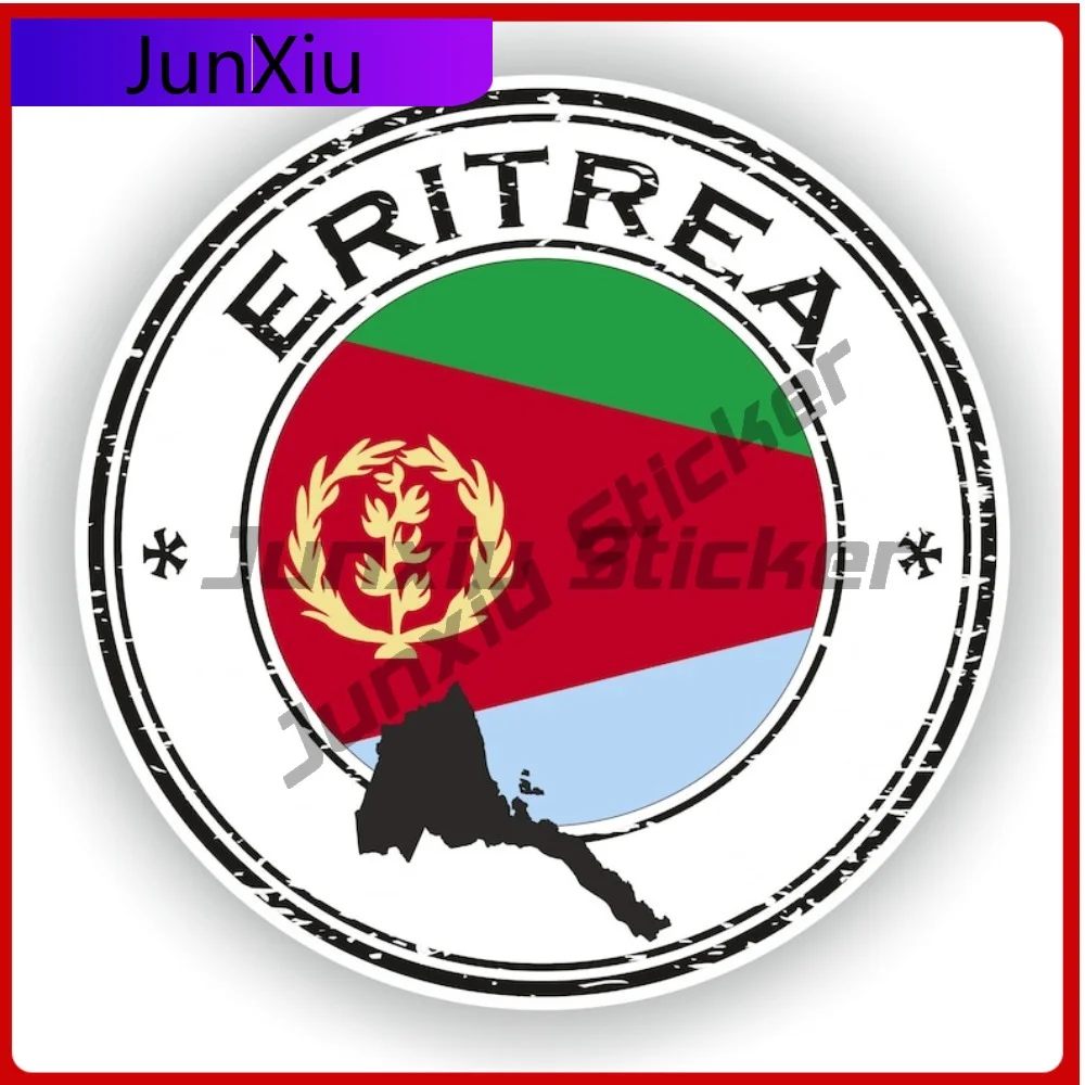 

Eritrea Seal Sticker Round Flag Cool Vinyl Decal Waterproof Car Decor for Laptop Trolley Case Motorcycle Helmet