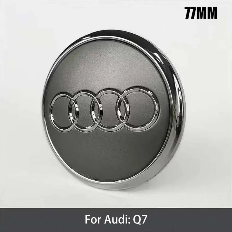 4pcs 77mm Car Wheel Hub Center Caps Auto Rim Covers For Audi Q7 4L0601170 Emblem Decoration Exterior Accessories