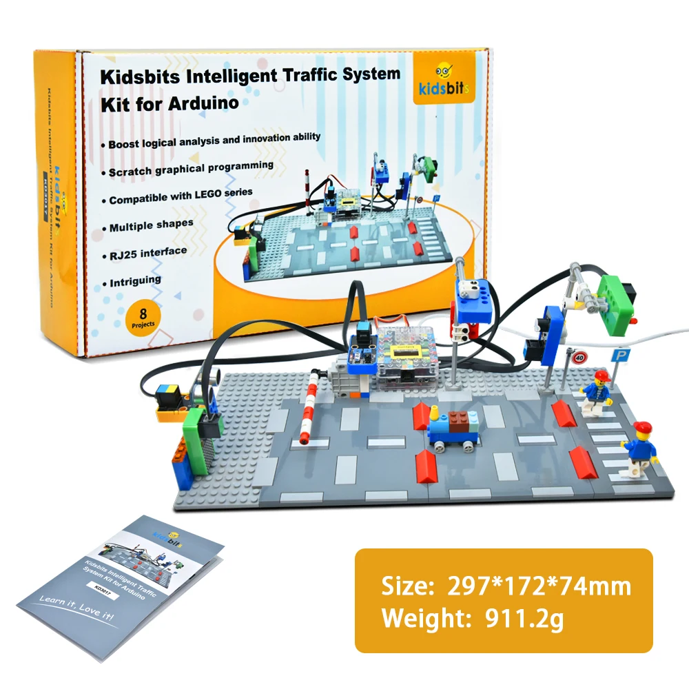 Kidsbits Intelligent Traffic System Kit For Arduino Compatible With Lego&Scratch graphical Software For STEM Education Project