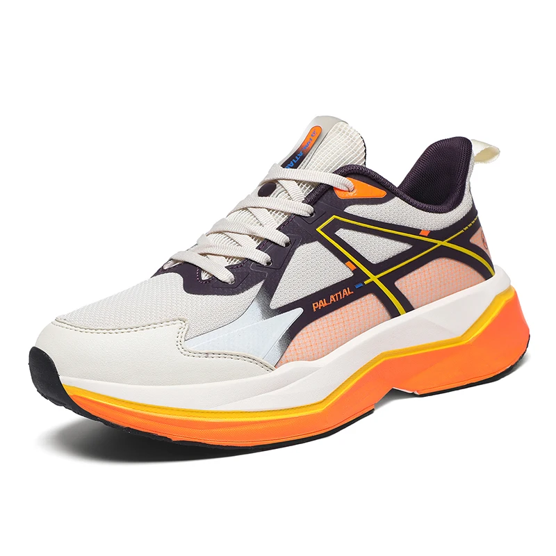 

Sports and leisure shoes, men's shoes, marathon oversized air cushioned shoes, fly woven all season rubber, wear-resistant, anti