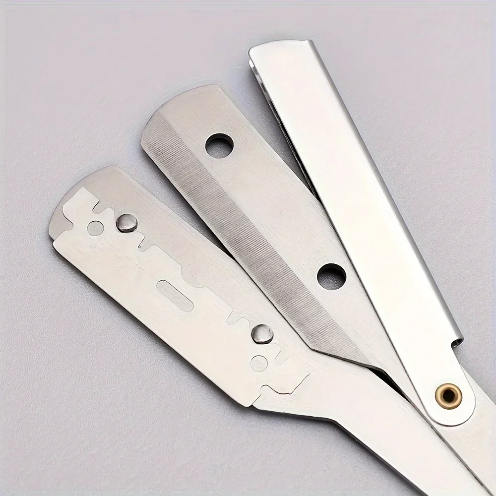 100 شفرات حلاقة آمنة من الفولاذ المقاوم للصدأ، شفرات حلاقة يدوية قديمة الطراز، مناسبة لمصففي الشعر وأدوات تصفيف الشعر #6