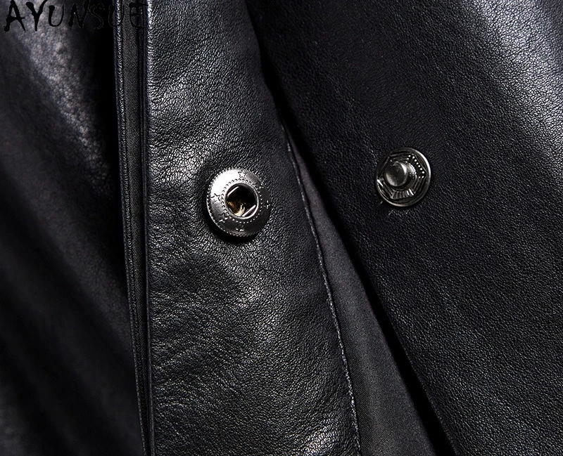AYUNSUE Genuine Leather Jacket Women Real Sheepskin Womens Coat Spring Autumn Clothes 2025 Vegetable Tanning Jaqueta De Couro