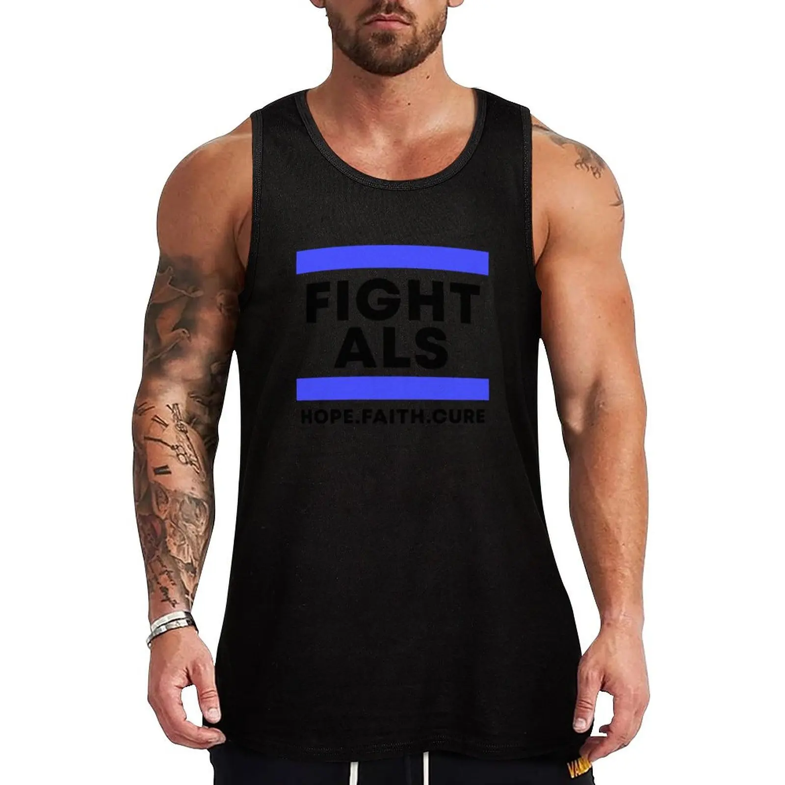 Fight ALS Hope Faith Cure Tank Top Streetwear Tank Top Casual Hip Hop Sleeveless Tee