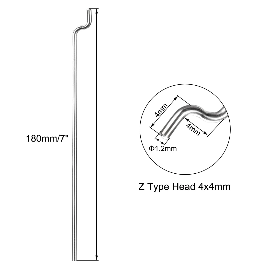 Outils de remplacement pour avion et bateau RC, diamètre de 1mm, longueur totale de 80/180/300/400mm, nervure en Z en acier, 10 pièces