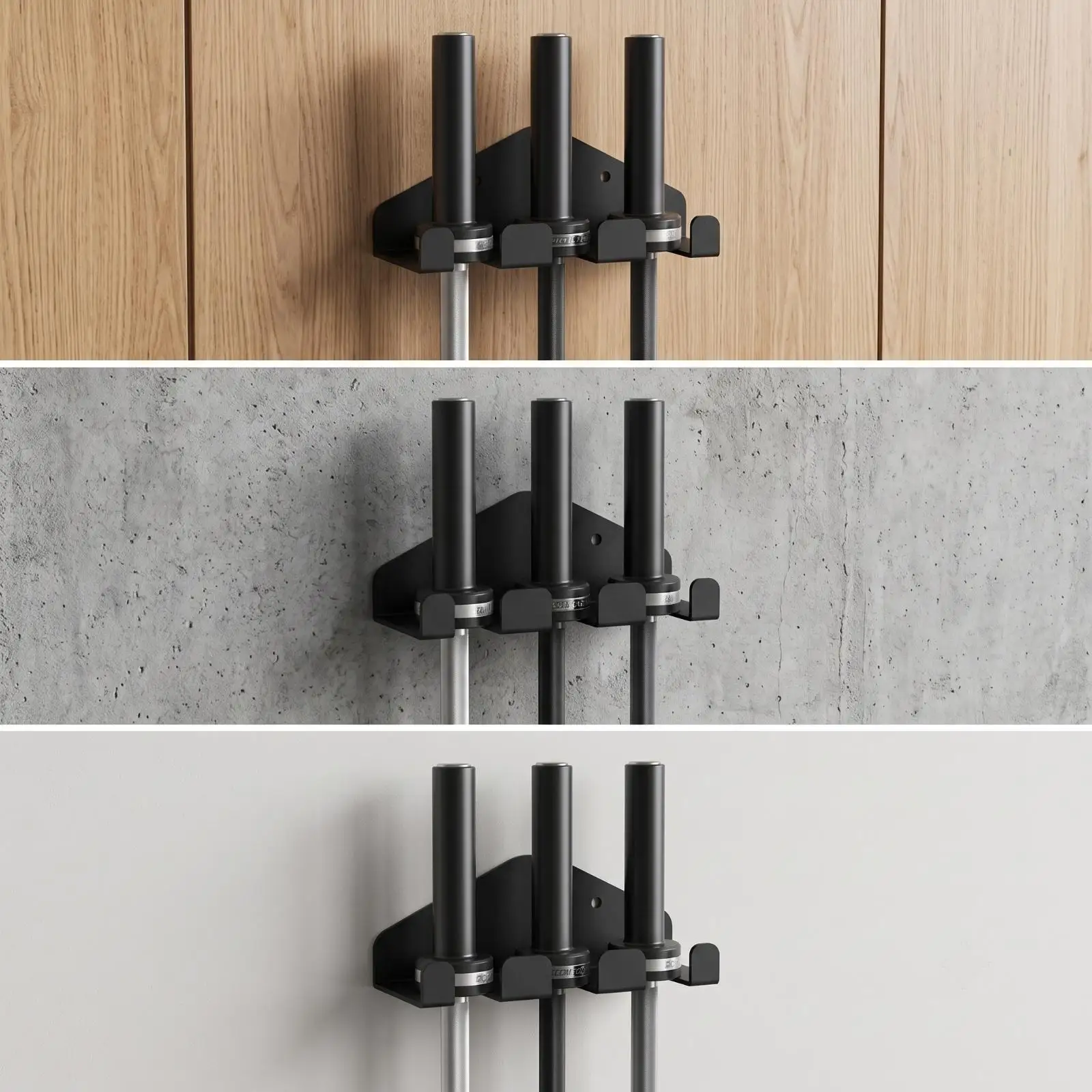 Vertical Barbell Storage Storage System Saving Wall Mounted Barbell Rack Compact