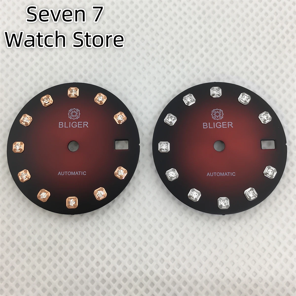 ساعة 20.5 ملم بمينا أمة الله أزرق/أبيض/أسود/أخضر مؤشر الماس مناسب لحركة NH05 الأوتوماتيكية 26 ملم أجزاء ساعة نسائية