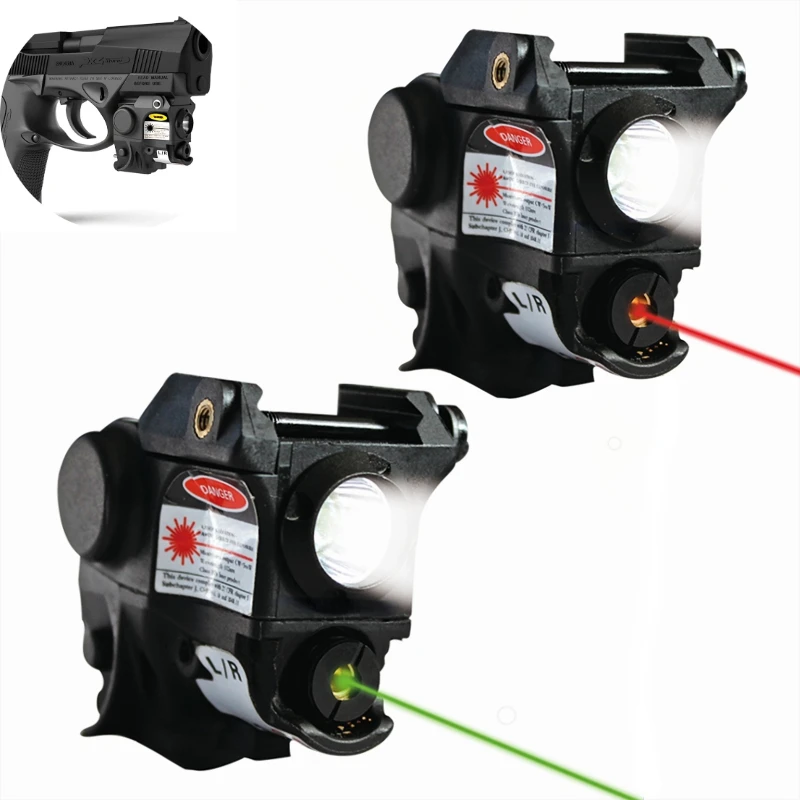 

Tactical Compact Pistol Light Flashlight Gun + Green Red Laser Sight Taurus G2C Beretta PX4 walther Mini Lanterna Glock 17 19