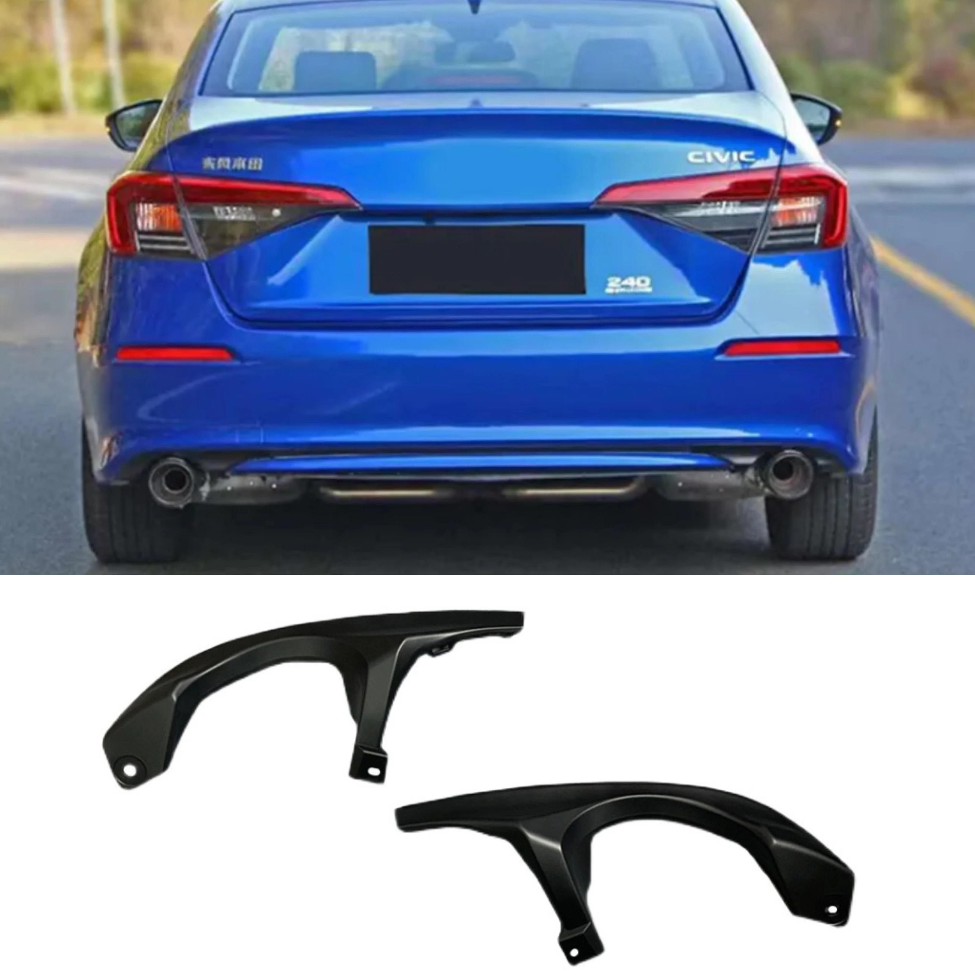 

For Honda Civic 11th 2022 Car Stylings Rear Tail Throat Plastic Muffler Exhaust Pipe Cover Exterior Decoration Accessories Parts