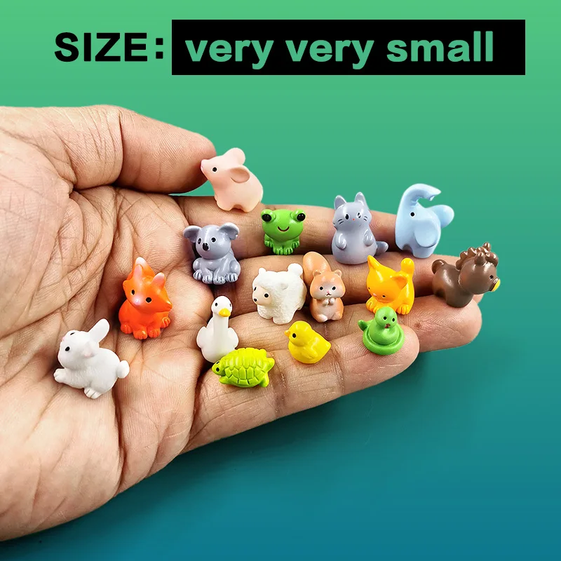 20Pc Small Old Man Dwarf Easter Rabbit Frog Turtle Pig Cat Bird Figurine Dollhouse Miniature Fairy Garden Decoration Accessories