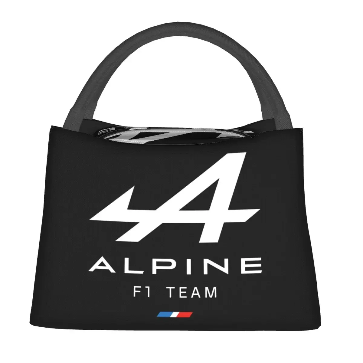 Alpine F1 Logo tim tas makan siang pria, tas makanan Tote kanvas perjalanan piknik portabel pendingin terisolasi