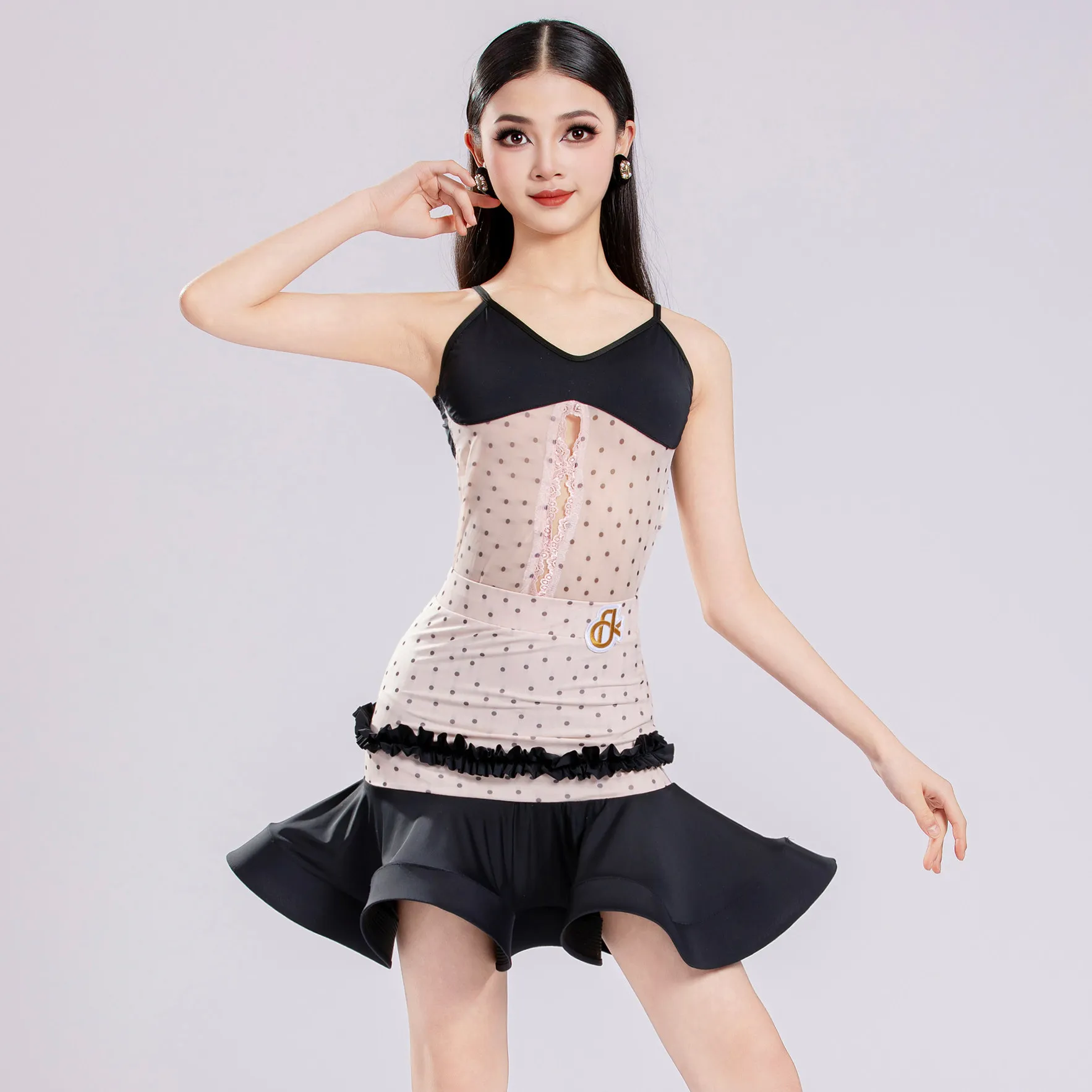 

New Girls Latin Dance Practice Set Summer Kids Ballroom Dancewear Elegant Children Performance Costume