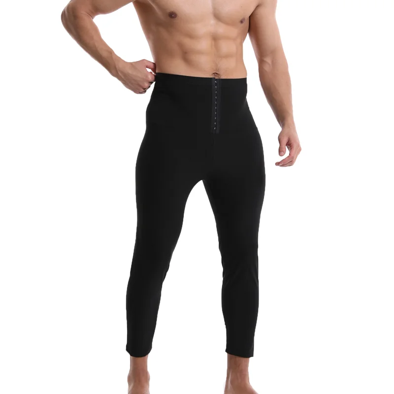 Fitness Sauna Sweat Pants for Men Fat Burning Leggings Compression Hight Waist Slimming Sauna suits for Men Workout Long Pants
