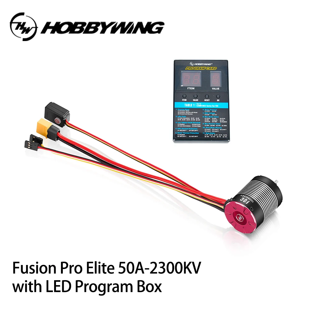 HOBBYWING QuicRun Fusion Pro Elite 50A 2300KV Sensorischer bürstenloser integrierter ESC-Motor für 1/10 RC-Modellauto-Crawler-Zubehör