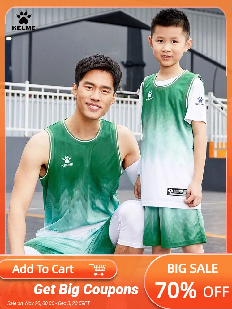 

Kelme Men's Custom Basketball Uniforms Suits For Competitions, Children's Quick-drying Outdoor Sports Training Suits