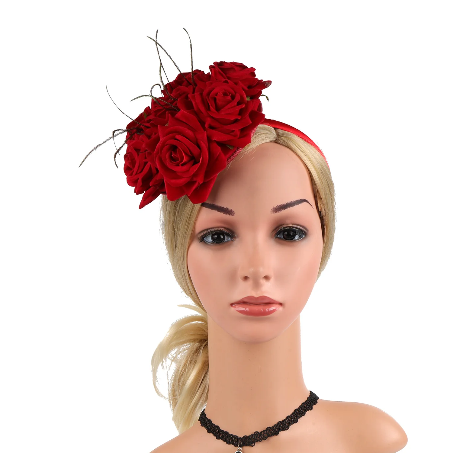 

Fashion Fascinators Hat Women Flower Headband and a Clip, Horse Racing Headdress Church Wedding Photo Shoot Hair Accessories