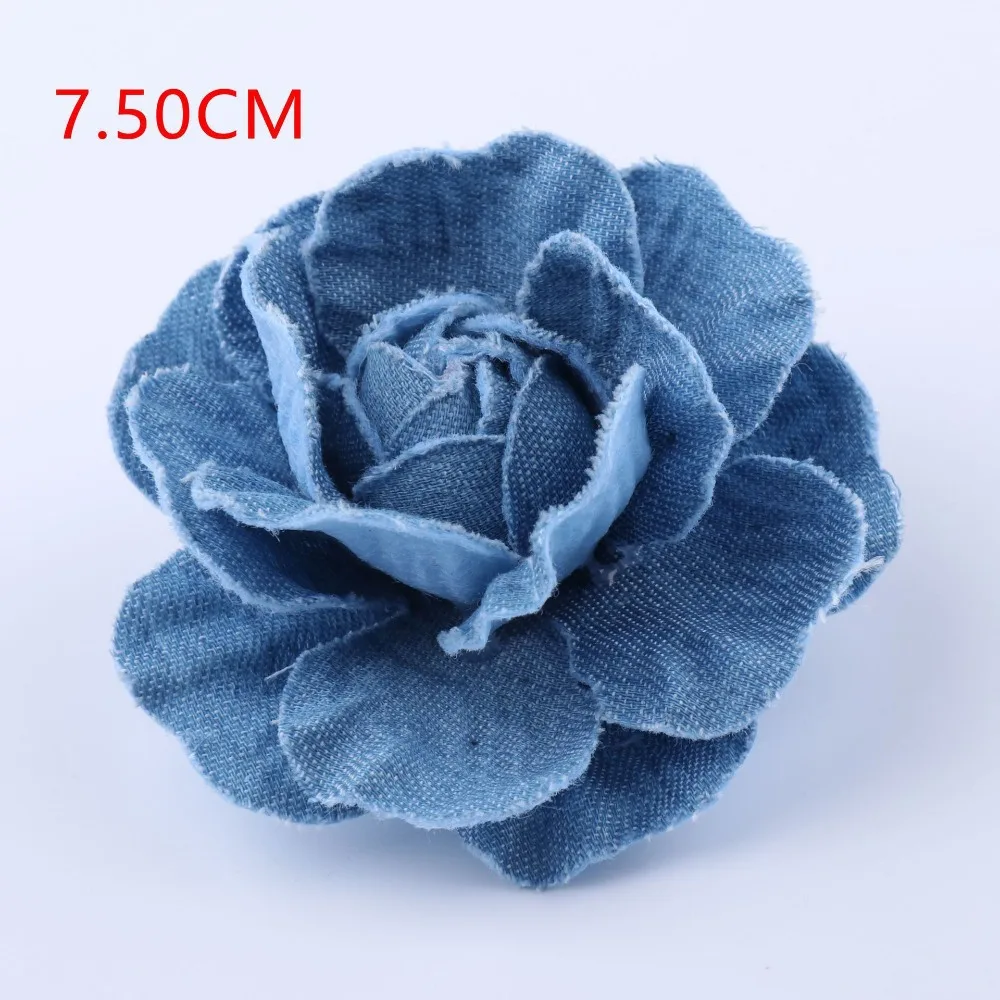 Fleurs artificielles en tissu denim, bordure en dentelle pour scrapbooking, vêtements de sauna, fleur, nouveau