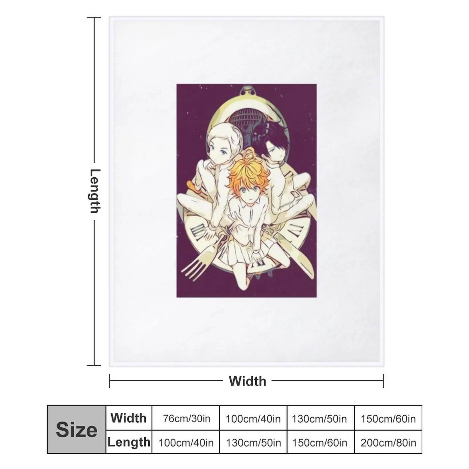 ياكوسوكو نو نيفرلاند | نيفرلاند الموعودة - إيما، نورمان آند راي (رسم) رمي بطانية منقوشة لحاف ديكور البطانيات #6