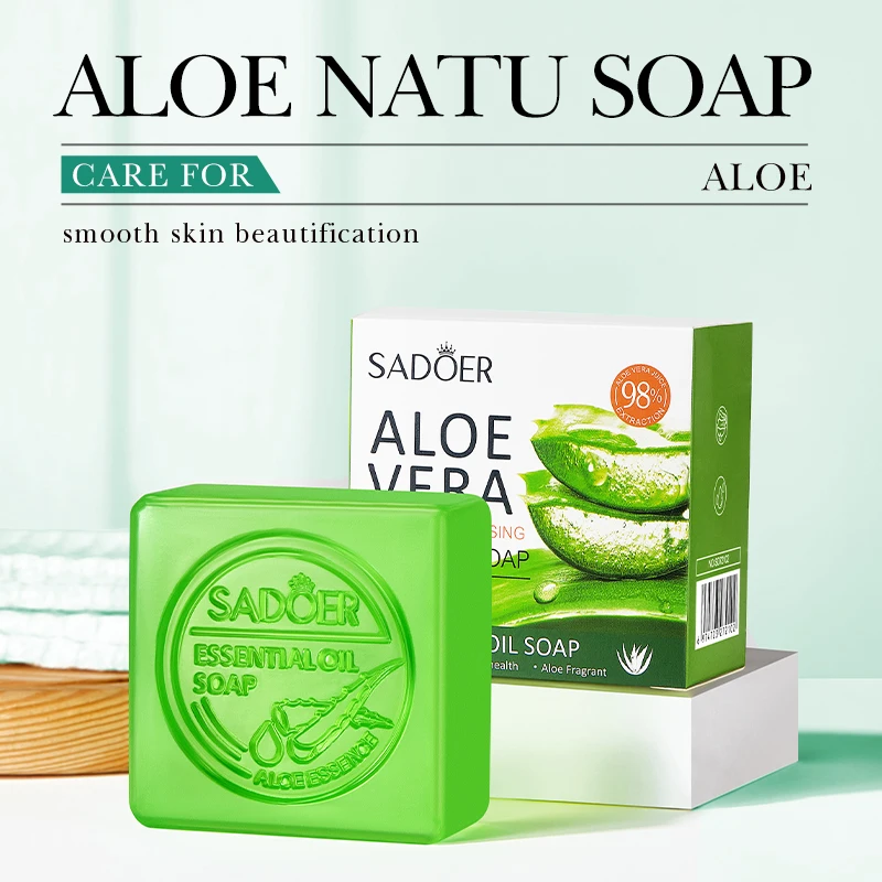 

SADOER Aloe Facial Soap Face Wash Foam Facial Cleanser Moisturizing Hydrating Oil Control Body Bathing Soap Body Soap
