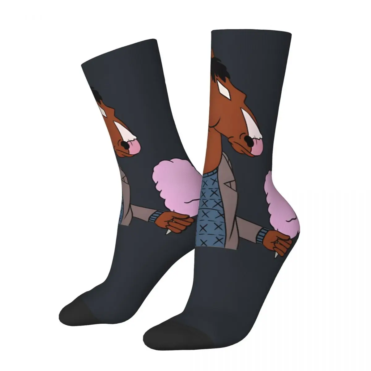 Funny Happy Cotton Candy Men's Socks Retro Harajuku B-BoJack Horseman Hip Hop Novelty Seamless Crew Crazy Sock Gift Printed