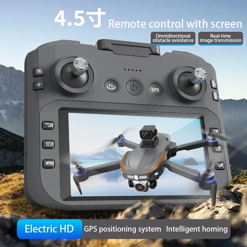 S28max GPS screen control with 4.5-inch 2.4G optical flow, obstacle avoidance on all sides, brushless motor for aerial photograp