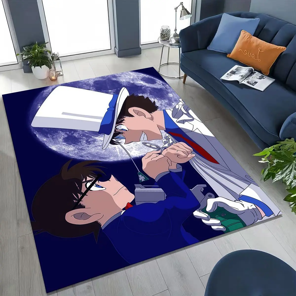 

Retro Anime Detective Conan Cartoon Rug for Bedroom Living Room Sofa Home Doormat Decor,Kids Play Non-slip Floor Mat Gift
