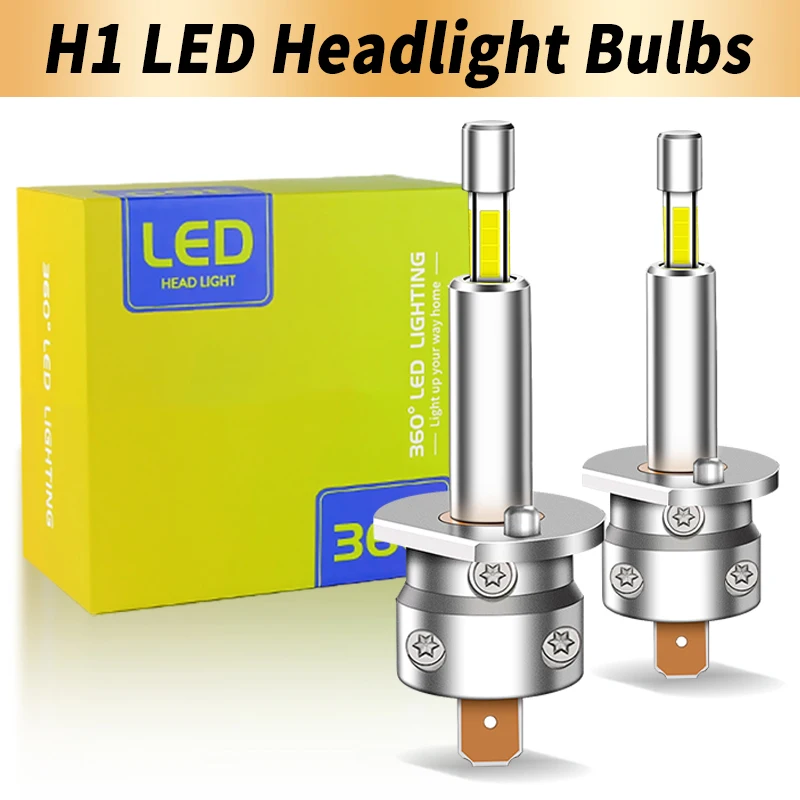 

2PCS 360 H1 LED Headlight Bulbs 4 Side CSP Chip Mini Wireless Super White Plug&Play For Auto Diode Headlamp DRL Bulb Accessories