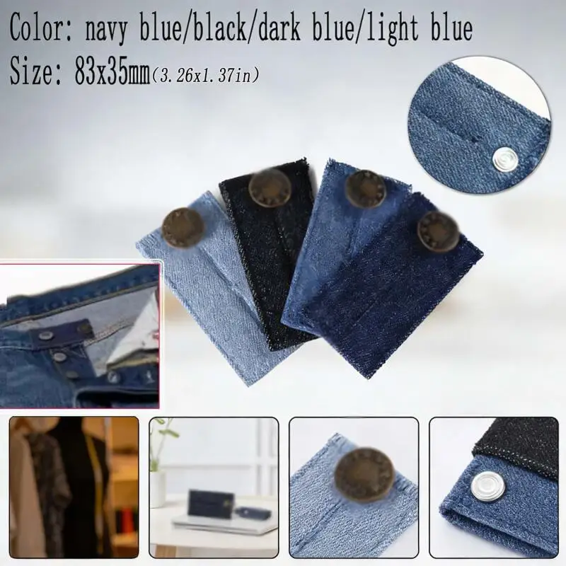 8/4 Stück Hosenverlängerungsknöpfe, Rock- und Jeans-Taillenverlängerer, Elastische Hosenverlängerungsschnallen – Detail 1