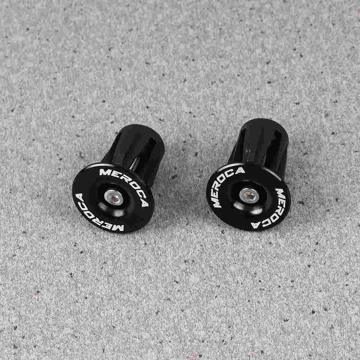 1 Pair Aluminum Alloy Mountain Bike Handle Plug M4X34mm Suitable for 22~24mm Grip Handlebar Plug (Black)