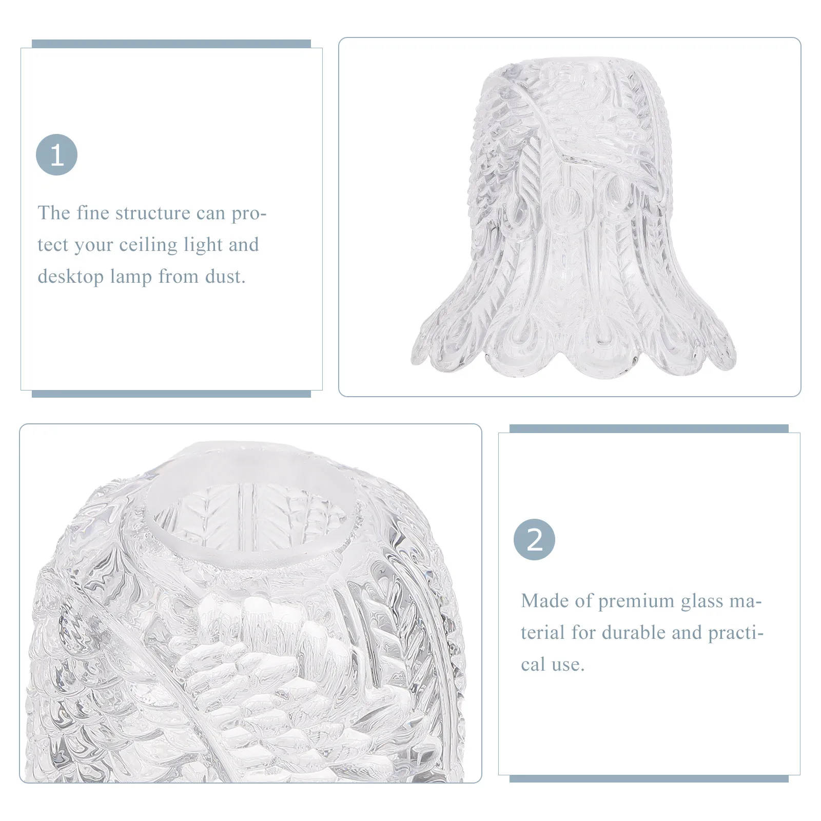 

1Pcs Premium Glass Lampshade Transparent European Lamp Cover Suitable for Bedroom Living Room Chandelier Floor Lamp Warm Mood