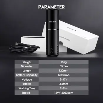 Mast Racer Pro 短款無線紋身筆機電池,4.2mm 行程,Mcore PRO 馬達,軟硬模式可調,紋身槍 10 最佳銷售 紋身機桅杆 - №4