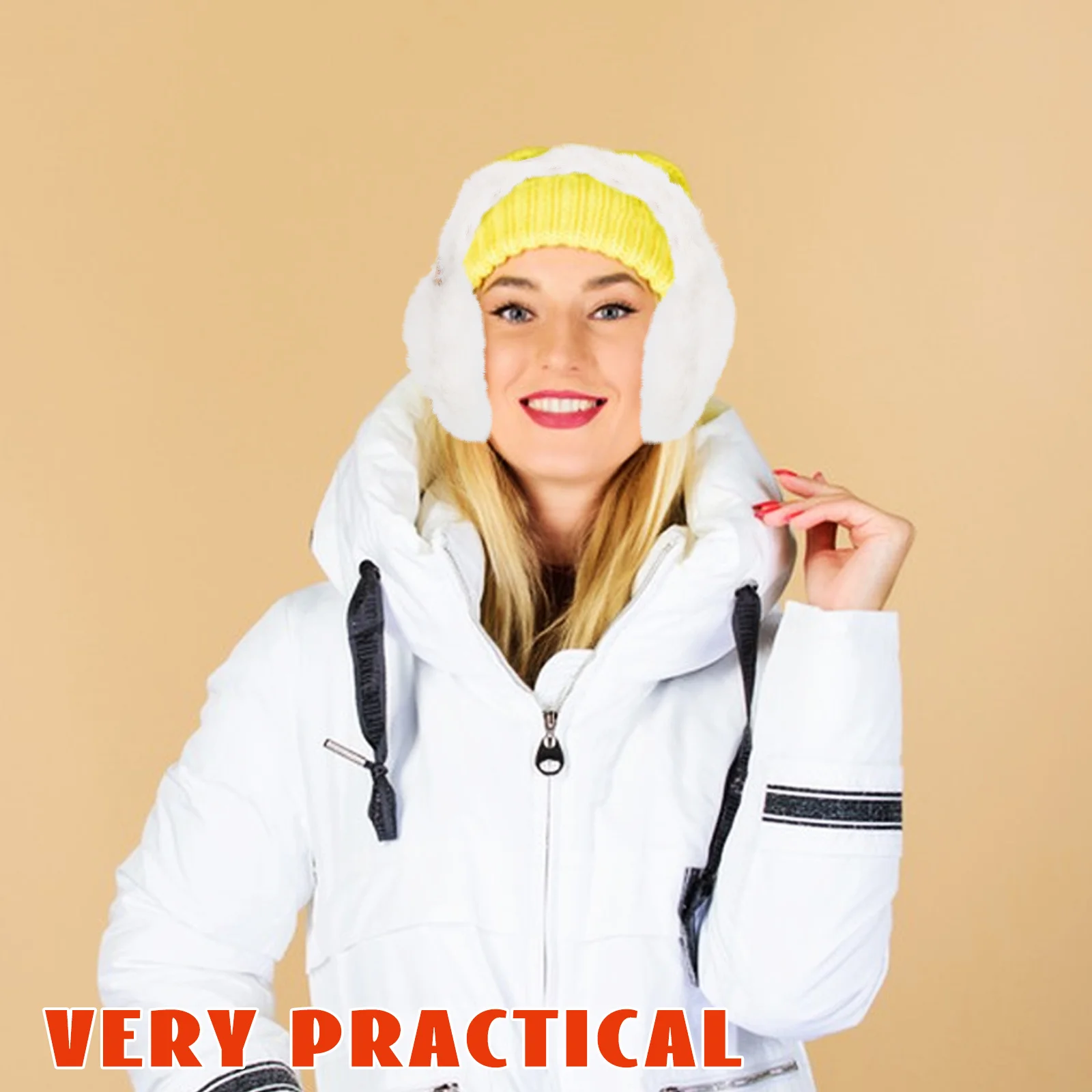 Verdickte Wärmemuffen für Winterfrauen, weiche Kunst-Gehörschützer, Frostbite-Prävention, Outdoor, Radfahren, Wandern, faltbar